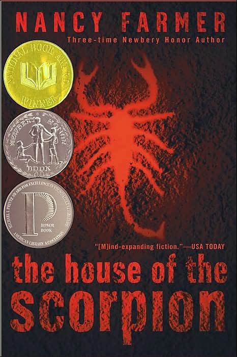 Gordon, Russell. 2002. «The House of the Scorpion» [Couverture de The House of Scorpions de Nancy Farmer] 