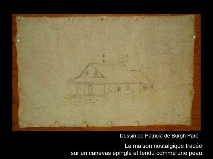Fig. 4: Lachapelle, Louise. «La maison nostalgique tracée sur un canevas épinglé et tendu comme une peau».
