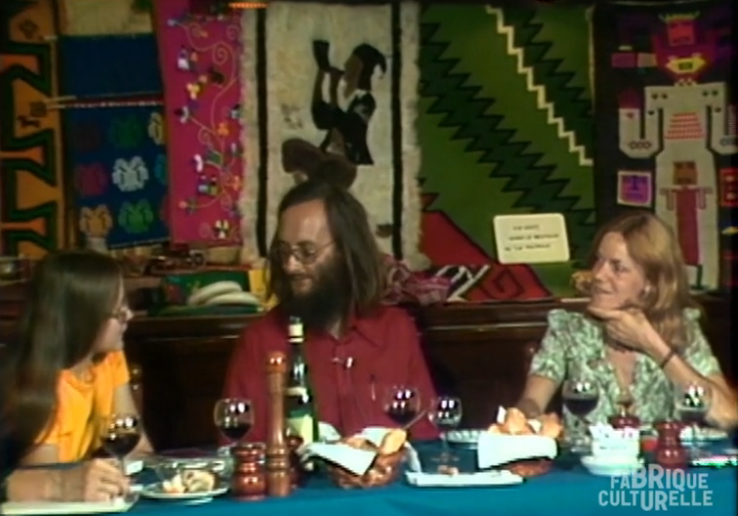 Capture d’écran d’un plan-séquence de l’émission Voulez-vous dîner avec moi?, 1975, diffusée sur le site Web de La fabrique culturelle.   