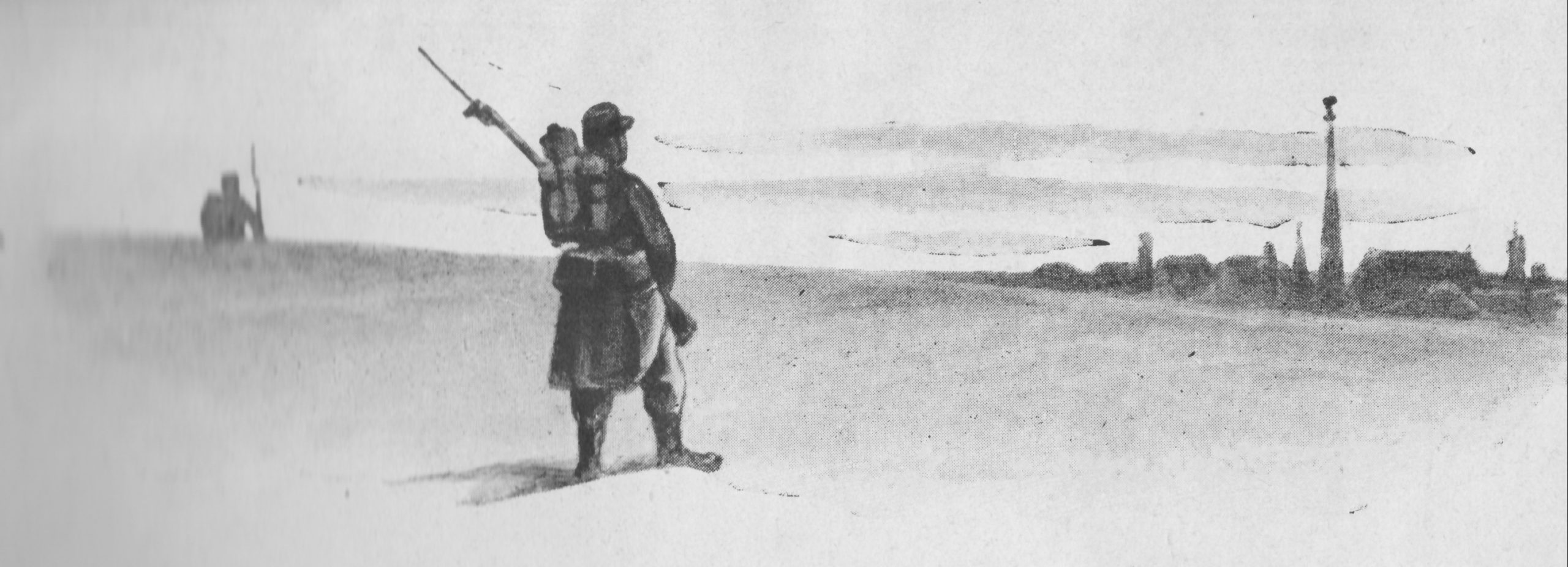 Paul Déroulède, Chants du soldat, illustration d’après une aquarelle, Paris, Arthème Fayard, 1908, p. 7
