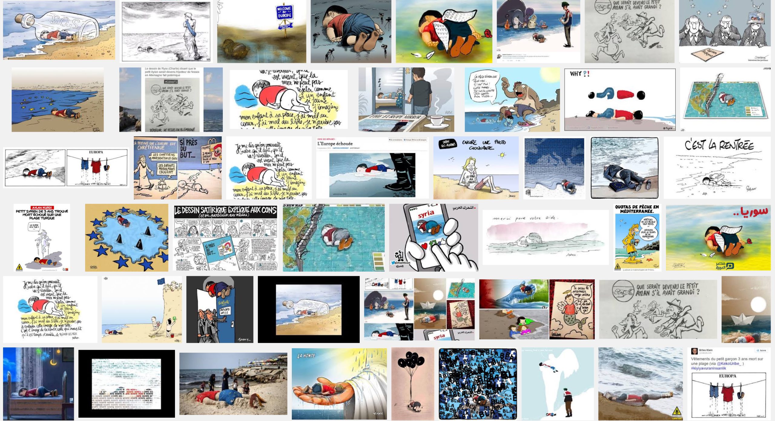 Aylan Kurdi. Premiers résultats d’une recherche image sur Google. 