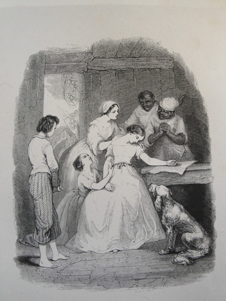 Dans cette image, nous voyons Paul en retrait alors que Virginie est bien entourée. Léon Curmer, 1838. Figure 12.
