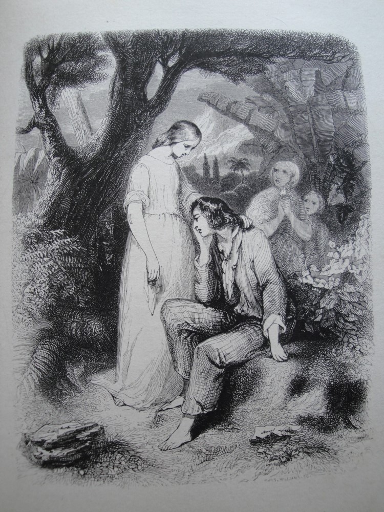 Paul se désolant, sous le regard de Virginie. Léon Curmer, 1838. Figure 15.
