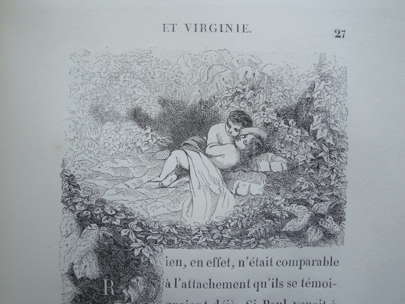 Paul et Virginie s’étreignant dans les fleurs. Léon Curmer, 1838. Figure 20.
