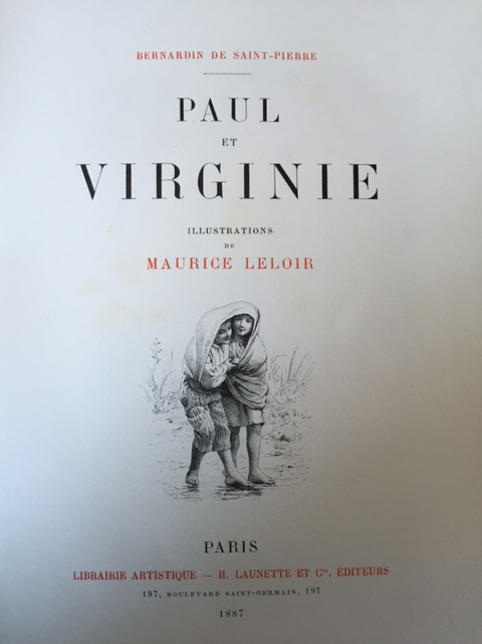 Couverture de l’édition de Paul et Virginie illustrée par Maurice Leloir, 1887. Figure 22.
