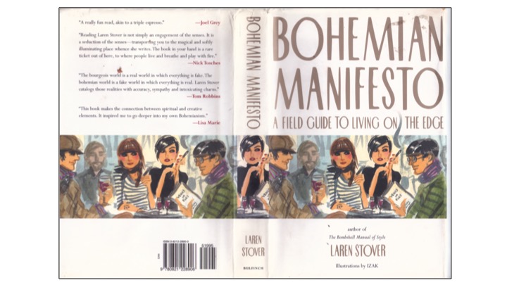 Stover, Laren. 2004. Extérieur de la jaquette du livre Bohemian Manifesto: A Field Guide to Living on the Edge.

