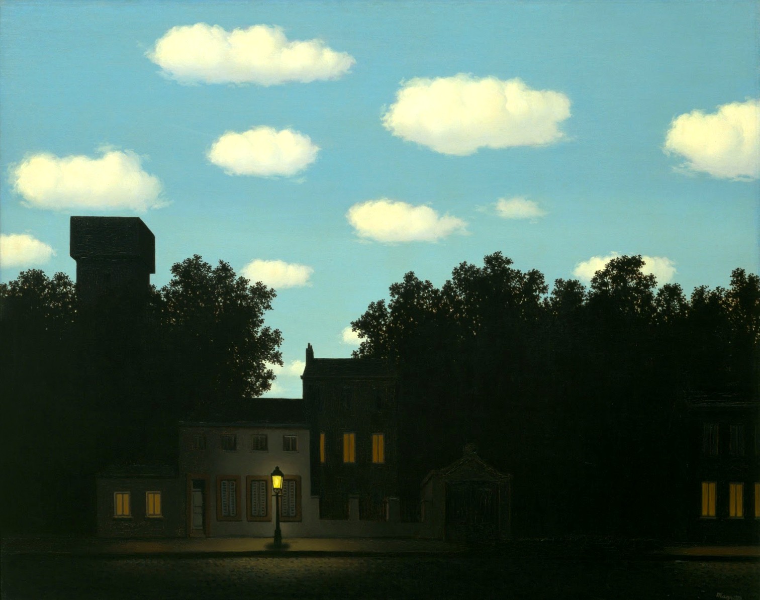 Magritte, René. 1954. «L’empire des lumières» [Peinture]
