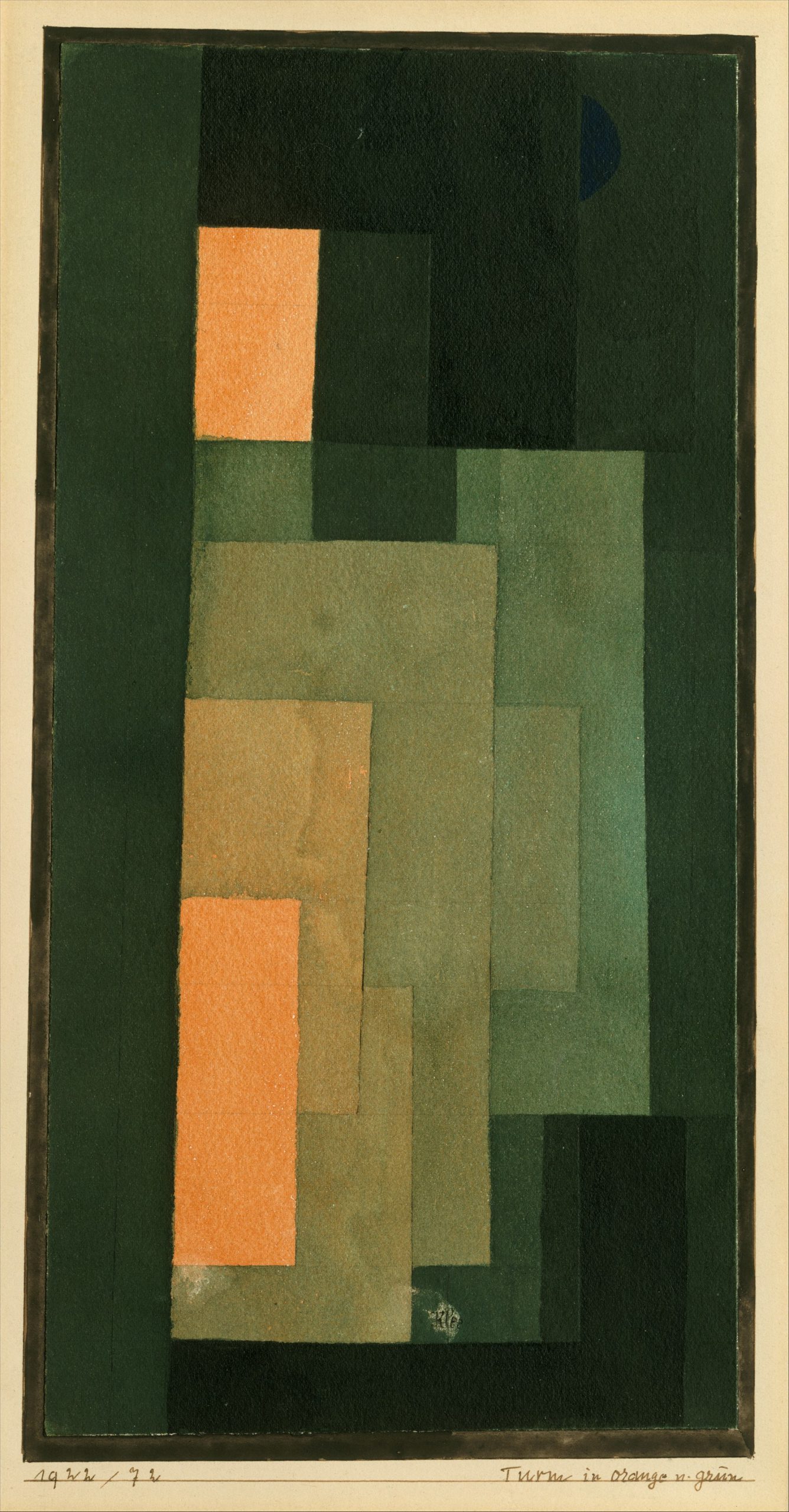 Klee, Paul. 1922. «Tower in Orange and Green» [Aquarelle] 
