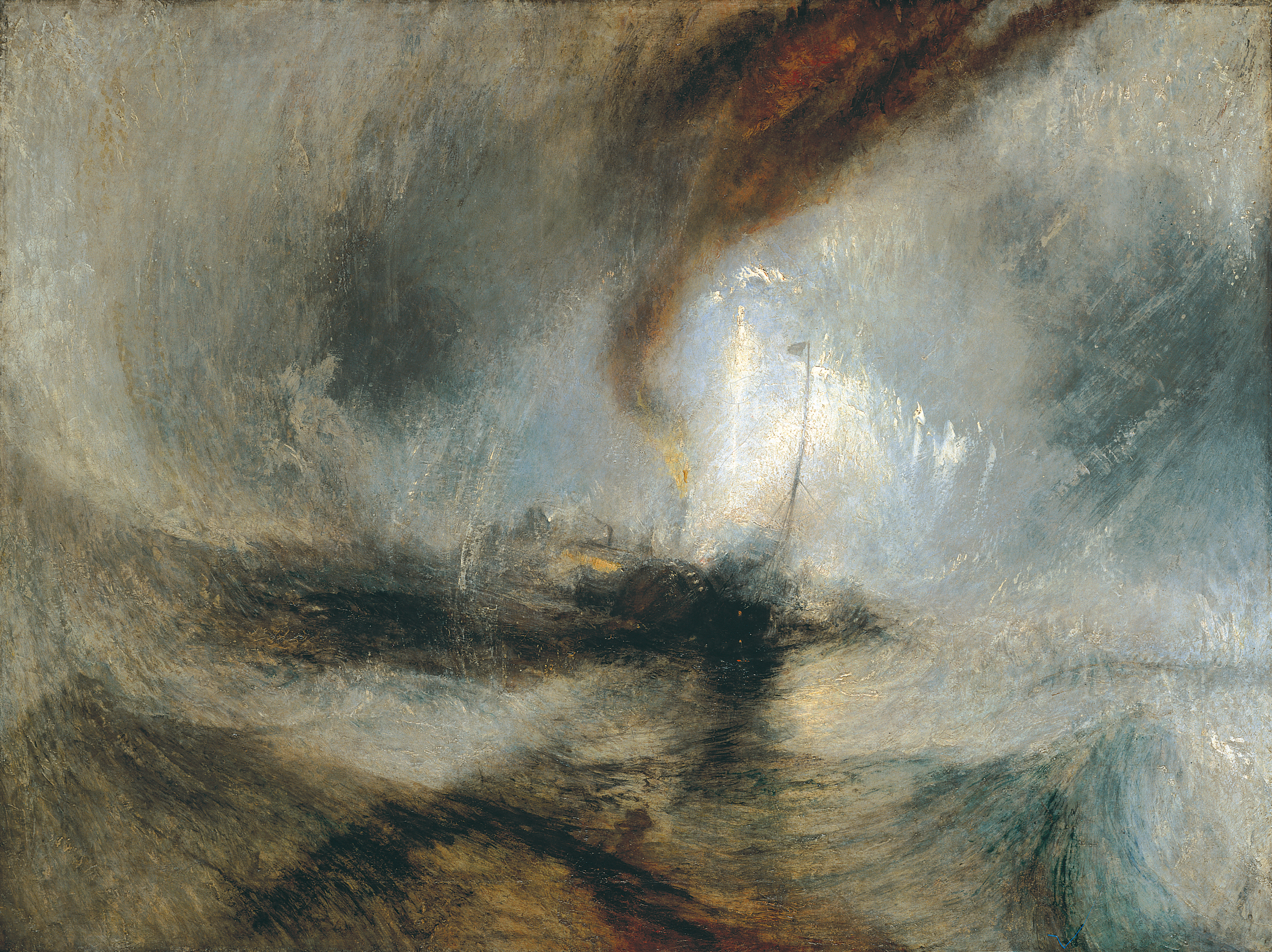 Turner, Joseph. 1842. «Snow Storm: Steam-Boat off a Harbour’s Mouth» [Peinture]
