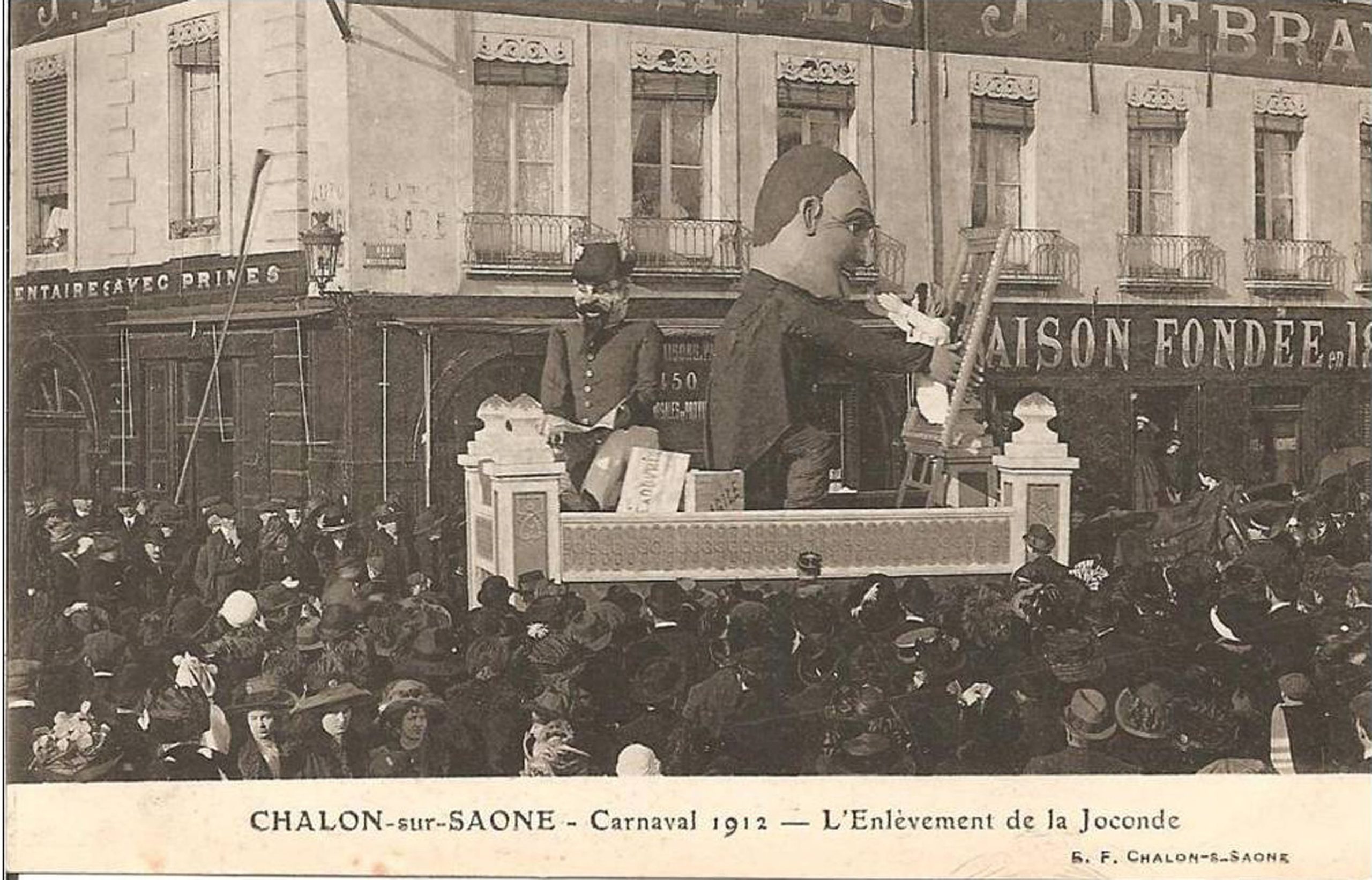 Fig. 1: G.F. Chalon-sur-Saône. 1912. «L’Enlèvement de la Joconde». [Carte postale] 