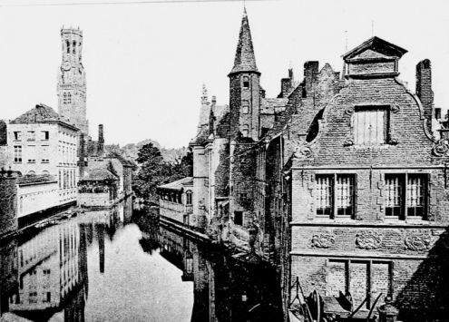 Fig. 17: Auteur inconnu. 1892. «Trente-cinquième illustration de l’édition originale de Bruges-la-Morte» [Carte postale] 