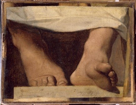 Fig. 6: Ingres, Jean-Auguste-Dominique. 1826-1827. «Étude pour l’Apothéose d’Homère, les pieds d’Homère» [Huile sur toile] 