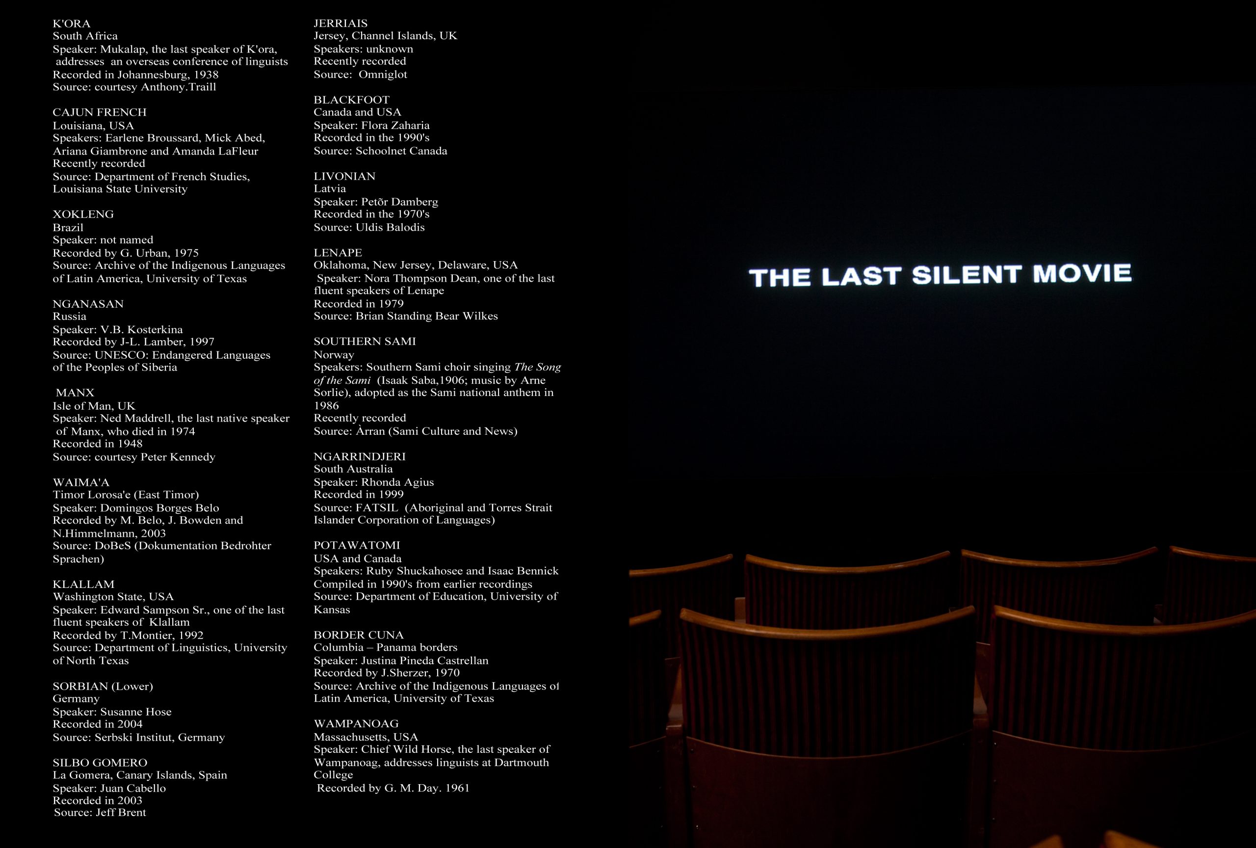 Susan Hiller, The Last Silent Movie, 2007-2008, ©Susan Hiller 