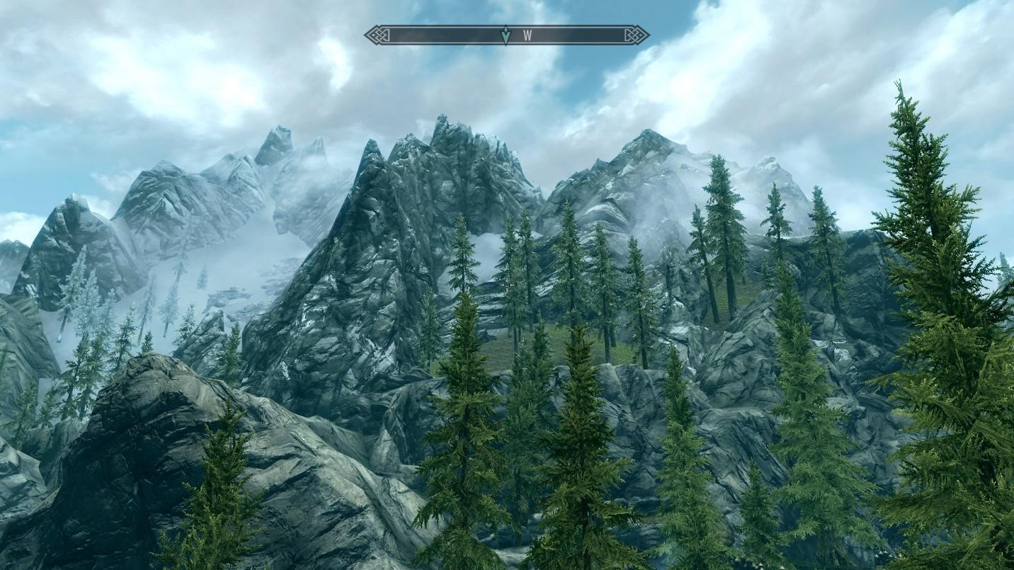 Howard, Tom. 2011. “Montagnes”. “The Elder Scrolls V: Skyrim”, Bethesda Softwork. [jeu vidéo] Capture d’écran prise par Kevin Lavigne Fig. 5 