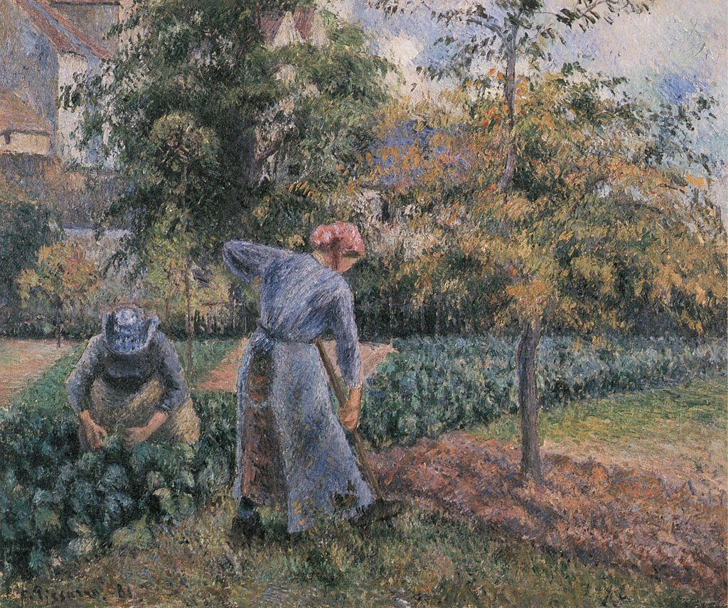 Pissaro, Camille. 1881. “Dans le potager à Pontoise”. Peinture. 