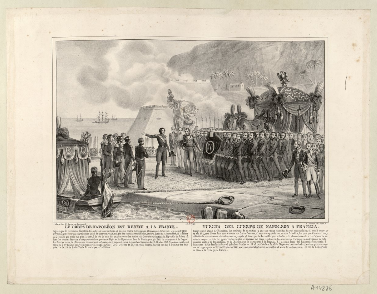 Le corps de Napoléon est rendu à la France, estampe, Paris, Turgis, 1841. 