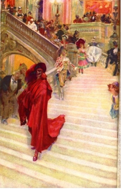(Fig. 2) Castaigne, André. 1911. Le fantôme de l’opéra. Illustration pour The Phantom of the Opera. 1911. New York, Indianapolis: The Bobbs-Merrill Company. 