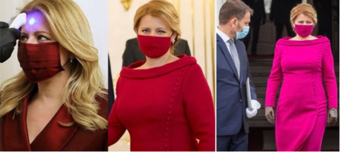 (Fig.7) «La tenue “spécial coronavirus” de la présidente slovaque», le 31 mars 2020. Arabesque.tn. En ligne. https://www.arabesque.tn/fr/article/65631/la-tenue-special-coronavirus-de-la-presidente-slovaque 