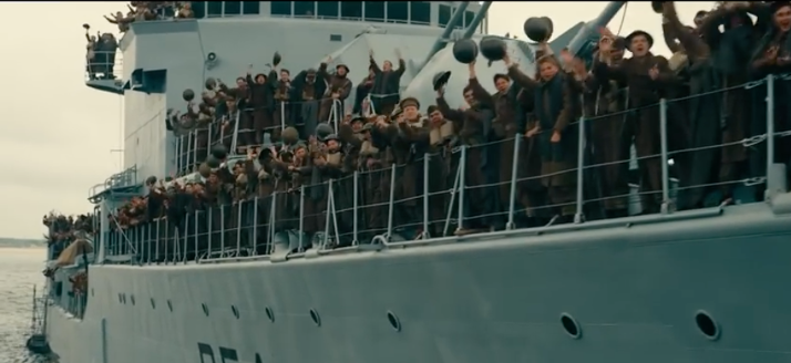 (Fig.12) Dunkirk. 2017. Christopher Nolan (réal. et scén.) États-Unis, Grande-Bretagne, France, Pays-Bas. Contrechamp: soldats en liesse. 